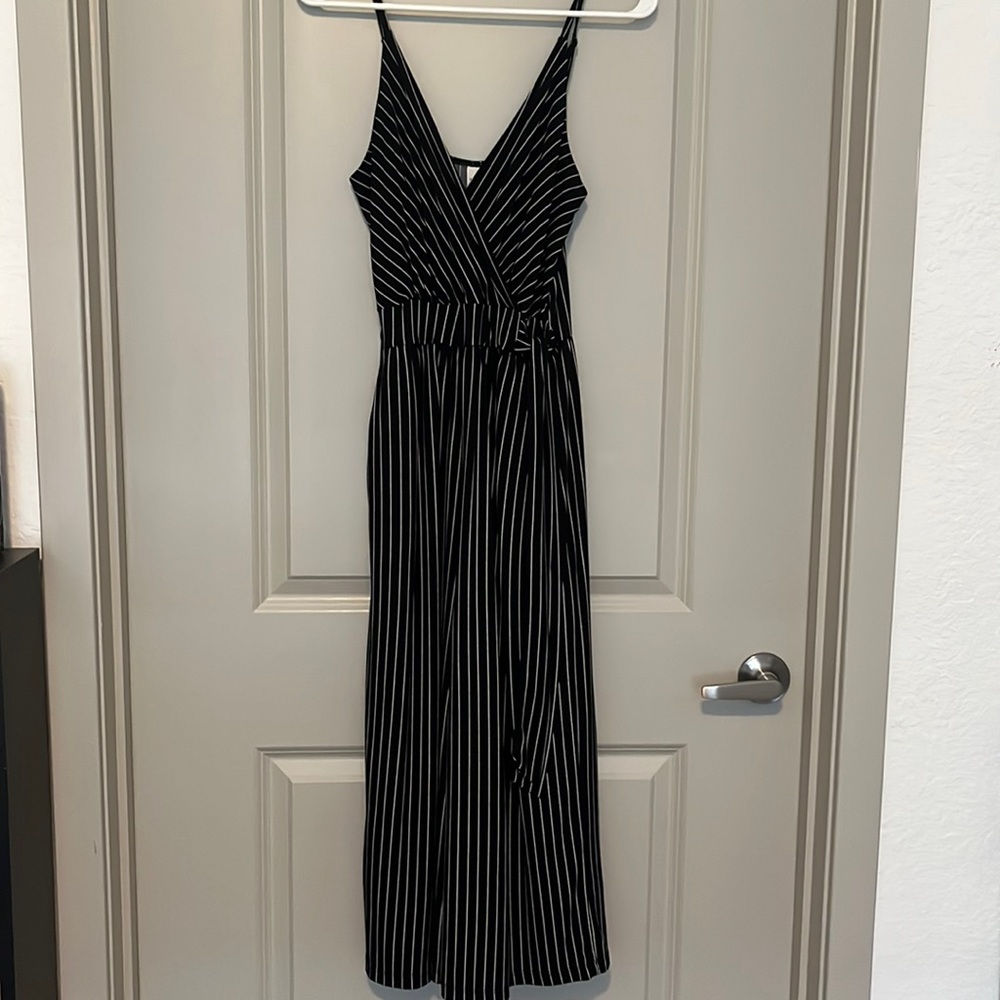 Black and white striped romper